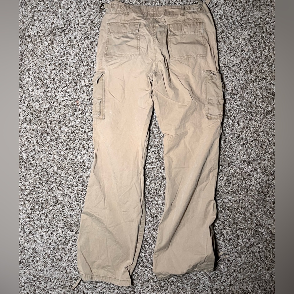 Vintage Y2K Women's Express Beige Cargo Wide Leg Pants Size 6 - Picture 4 of 4